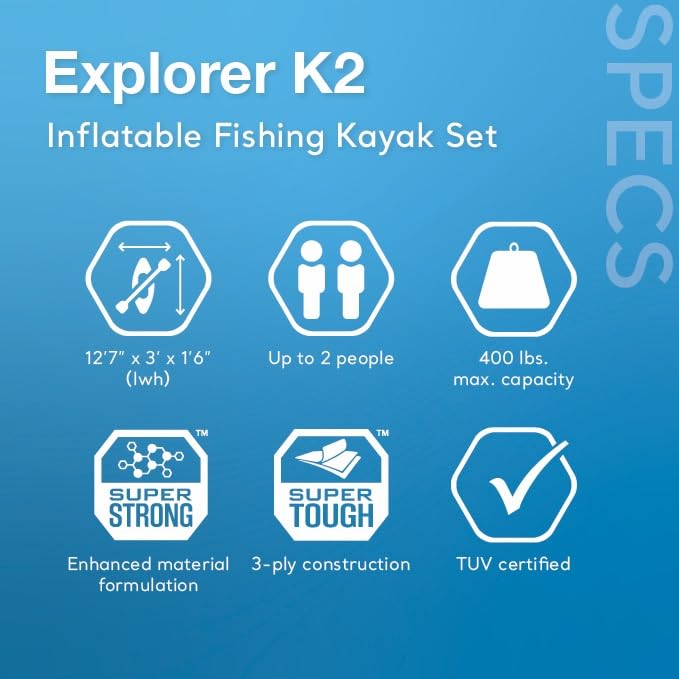 Advanced Kayak Set: 68303EP Excursion Pro K1 Inflatable Kayak