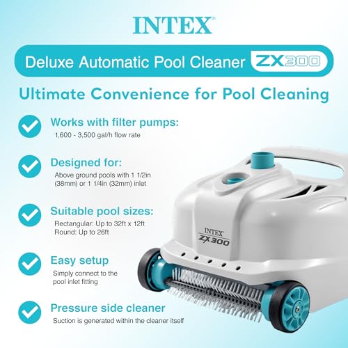Automatic Pool Cleaner for Large Above Ground Pools: Cleans Floors, Walls & Removes Debris